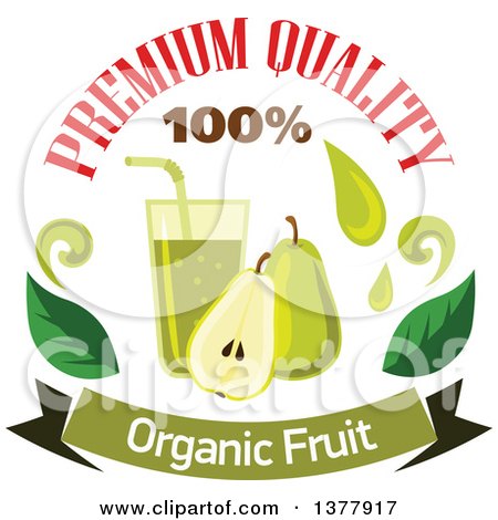 Clipart of a Pear and Juice Food Design with Text - Royalty Free Vector Illustration by Vector Tradition SM