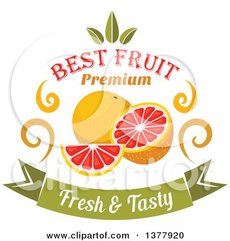 Clipart of a Grapefruit Food Design with Text - Royalty Free Vector Illustration by Vector Tradition SM