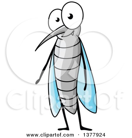Clipart of a Cartoon Happy Mosquito - Royalty Free Vector Illustration by Vector Tradition SM