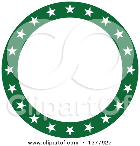Clipart of a Green Circle with White Stars - Royalty Free Vector Illustration by Vector Tradition SM
