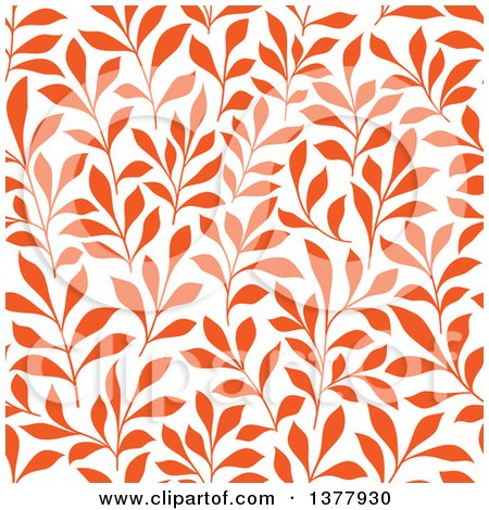 Clipart of a Seamless Background Pattern of Orange Leaves - Royalty Free Vector Illustration by Vector Tradition SM