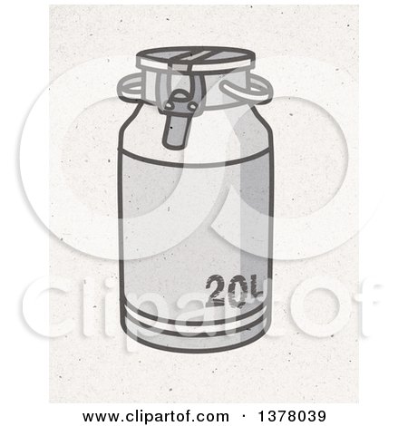 Clipart of a Metal Milk Churn on Fiber Texture - Royalty Free Illustration by NL shop