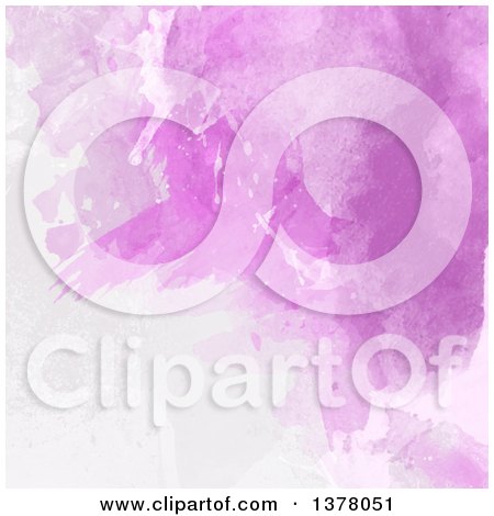 Clipart of a Purple Watercolor Paint Background - Royalty Free Vector Illustration by KJ Pargeter