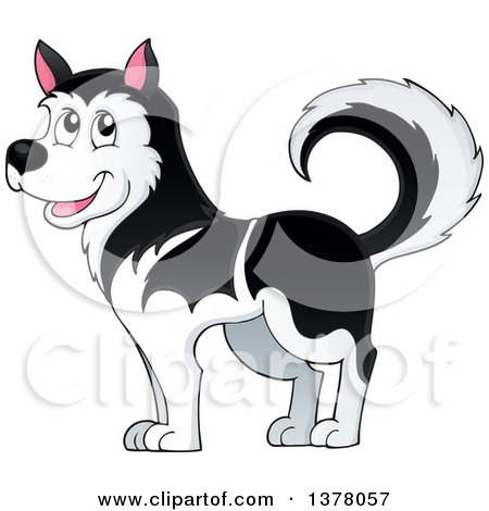 Clipart of a Happy Husky Dog - Royalty Free Vector Illustration by visekart
