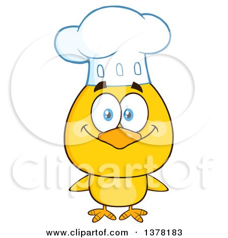 Clipart of a Yellow Chef Chick - Royalty Free Vector Illustration by Hit Toon