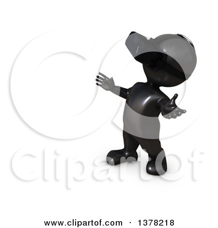 Clipart of a 3d Black Man Wearing a Virtual Reality Headset, on a White Background - Royalty Free Illustration by KJ Pargeter