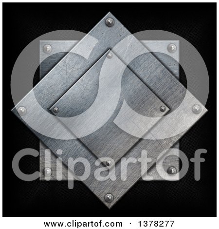Clipart of Layered Metal Plates with Nuts over Black - Royalty Free Illustration by KJ Pargeter