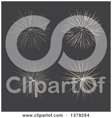 Clipart of Star Bursts on Gray - Royalty Free Vector Illustration by KJ Pargeter