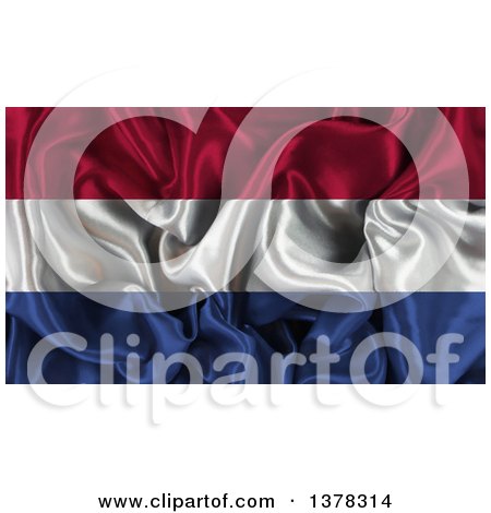 Clipart of a 3d Crumpled Netherlands Flag - Royalty Free Illustration by KJ Pargeter
