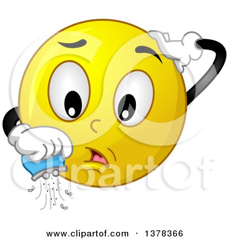 Clipart of a Smiley Emoji Discovering That He Is Broke - Royalty Free Vector Illustration by BNP Design Studio