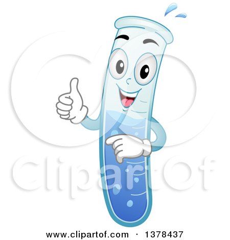 Clipart of a Test Tube Character Giving a Thumb up - Royalty Free Vector Illustration by BNP Design Studio