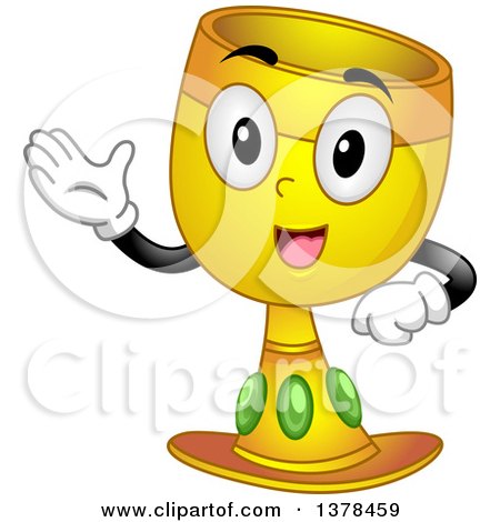 Clipart of a Chalice Mascot Presenting and Talking - Royalty Free Vector Illustration by BNP Design Studio