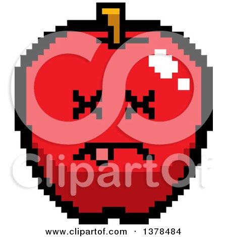 Clipart of a Dead Apple in 8 Bit Style - Royalty Free Vector Illustration by Cory Thoman
