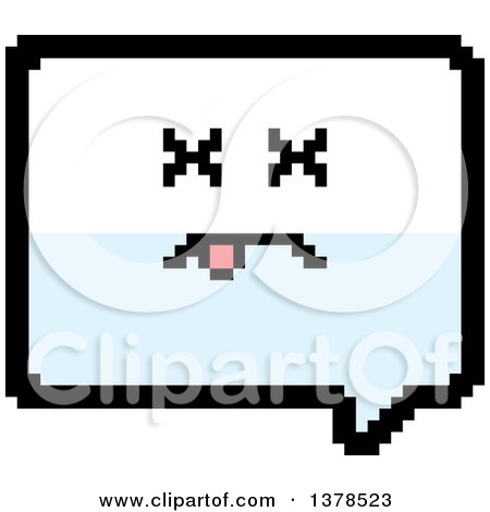 Clipart of a Dead Speech Balloon Character in 8 Bit Style - Royalty Free Vector Illustration by Cory Thoman