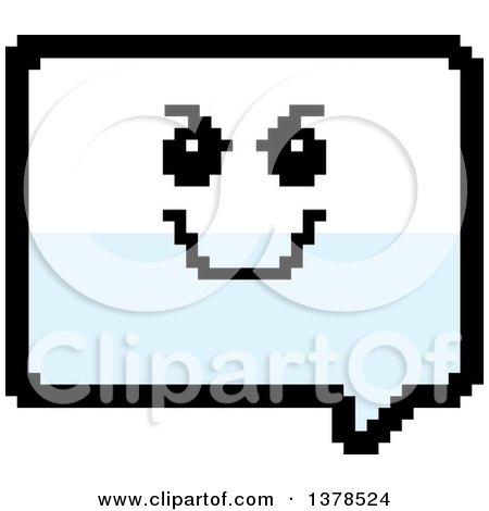 Clipart of a Grinning Evil Speech Balloon Character in 8 Bit Style - Royalty Free Vector Illustration by Cory Thoman