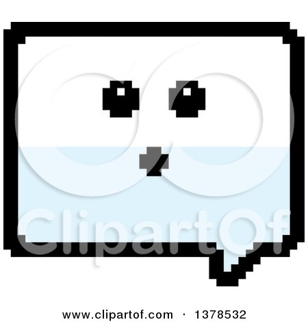 Clipart of a Surprised Speech Balloon Character in 8 Bit Style - Royalty Free Vector Illustration by Cory Thoman