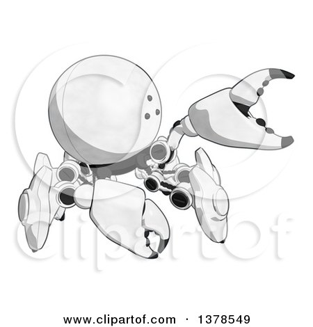 Clipart of a Cartoon Crab like Robot Grabbing - Royalty Free Illustration by Leo Blanchette