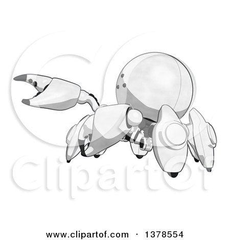 Clipart of a Cartoon Crab like Robot Pointing - Royalty Free Illustration by Leo Blanchette