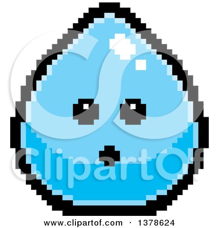 Clipart of a Surprised Water Drop Character in 8 Bit Style - Royalty Free Vector Illustration by Cory Thoman
