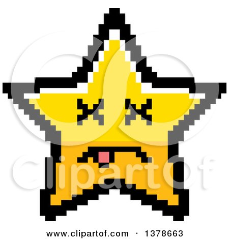 Clipart of a Dead Star Character in 8 Bit Style - Royalty Free Vector Illustration by Cory Thoman
