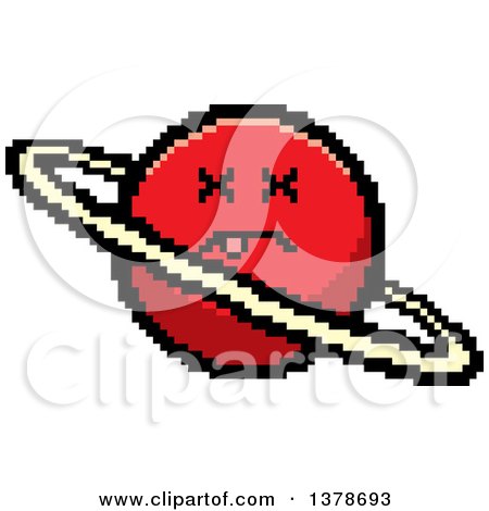 Clipart of a Dead Planet Character in 8 Bit Style - Royalty Free Vector Illustration by Cory Thoman