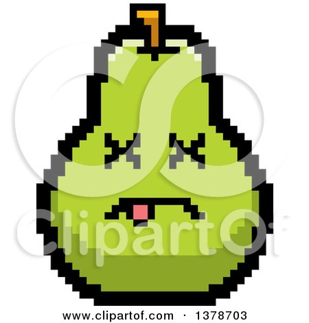 Clipart of a Dead Pear Character in 8 Bit Style - Royalty Free Vector Illustration by Cory Thoman
