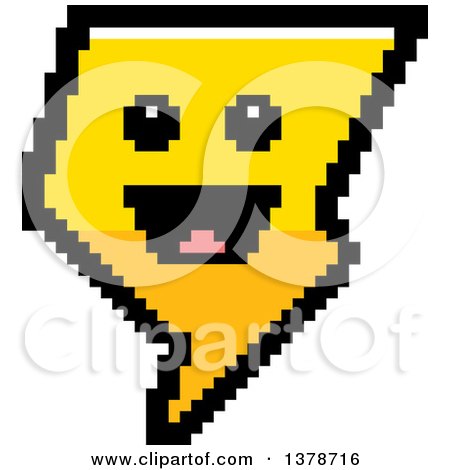 Clipart of a Happy Lightning Bolt Character in 8 Bit Style - Royalty Free Vector Illustration by Cory Thoman