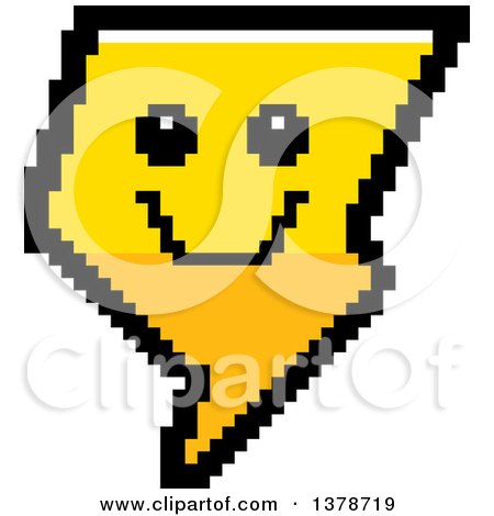 Clipart of a Happy Lightning Bolt Character in 8 Bit Style - Royalty Free Vector Illustration by Cory Thoman