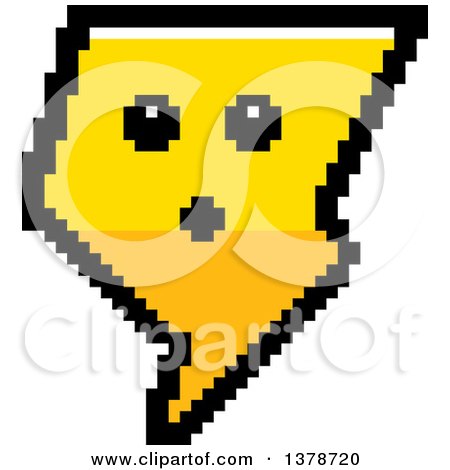 Clipart of a Surprised Lightning Bolt Character in 8 Bit Style - Royalty Free Vector Illustration by Cory Thoman