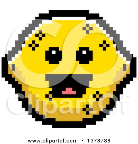 Clipart of a Happy Lemon Character in 8 Bit Style - Royalty Free Vector Illustration by Cory Thoman