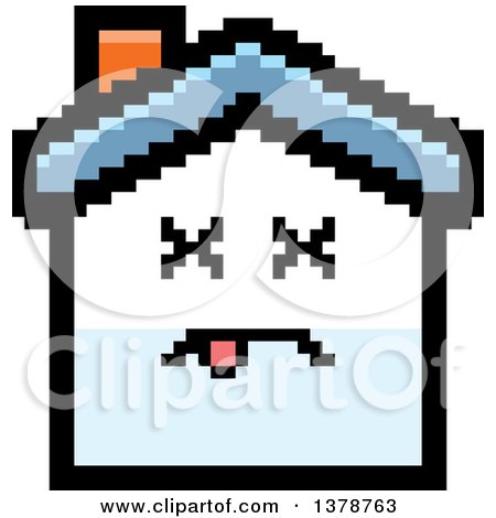 Clipart of a Dead House Character in 8 Bit Style - Royalty Free Vector Illustration by Cory Thoman