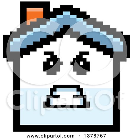 Clipart of a Mad House Character in 8 Bit Style - Royalty Free Vector Illustration by Cory Thoman