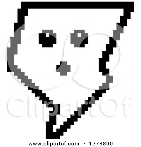 Clipart of a Black and White Surprised Lightning Bolt Character in 8 Bit Style - Royalty Free Vector Illustration by Cory Thoman