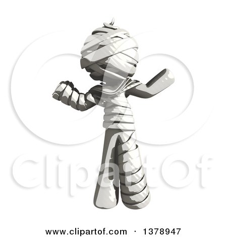 Clipart of a Fully Bandaged Injury Victim or Mummy Shrugging - Royalty Free Illustration by Leo Blanchette