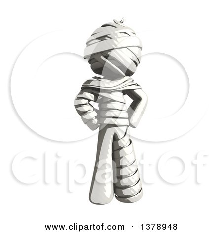 Clipart of a Fully Bandaged Injury Victim or Mummy Standing with Hands on His Hips - Royalty Free Illustration by Leo Blanchette