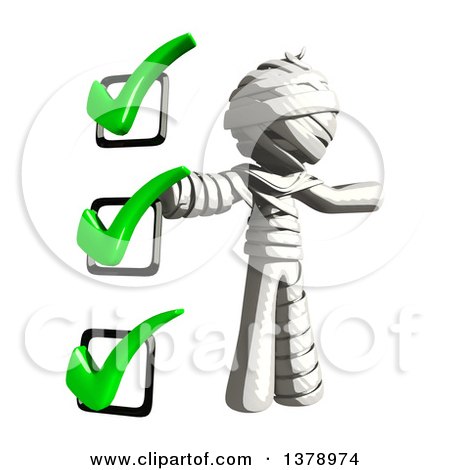 Clipart of a Fully Bandaged Injury Victim or Mummy with a to Do List - Royalty Free Illustration by Leo Blanchette