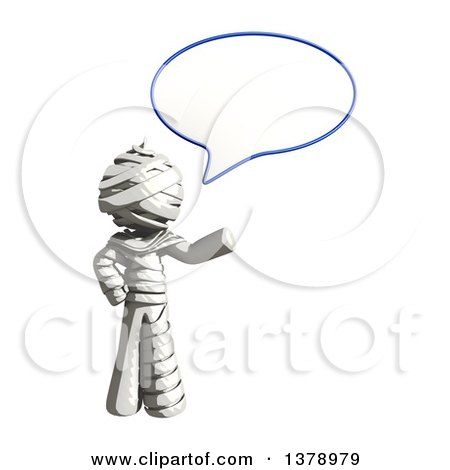 Clipart of a Fully Bandaged Injury Victim or Mummy Talking - Royalty Free Illustration by Leo Blanchette