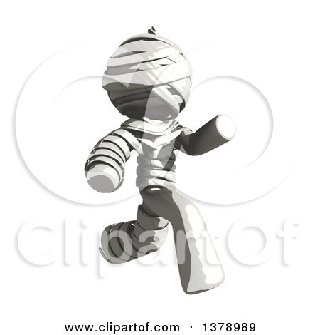 Clipart of a Fully Bandaged Injury Victim or Mummy Running - Royalty Free Illustration by Leo Blanchette