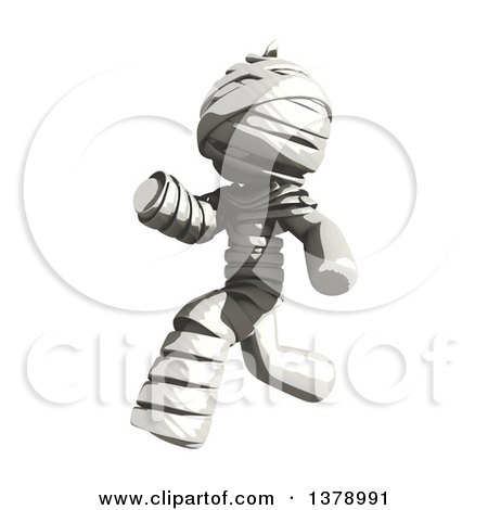 Clipart of a Fully Bandaged Injury Victim or Mummy Running - Royalty Free Illustration by Leo Blanchette