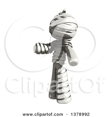 Clipart of a Fully Bandaged Injury Victim or Mummy Presenting - Royalty Free Illustration by Leo Blanchette