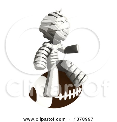 Clipart of a Fully Bandaged Injury Victim or Mummy Sitting on a Football - Royalty Free Illustration by Leo Blanchette