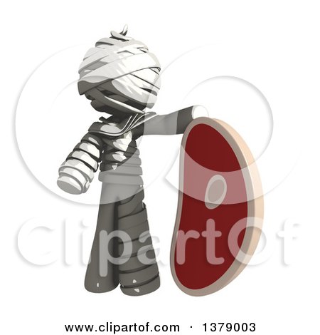 Clipart of a Fully Bandaged Injury Victim or Mummy with a Beef Steak - Royalty Free Illustration by Leo Blanchette
