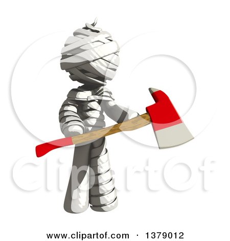 Clipart of a Fully Bandaged Injury Victim or Mummy Holding an Axe - Royalty Free Illustration by Leo Blanchette