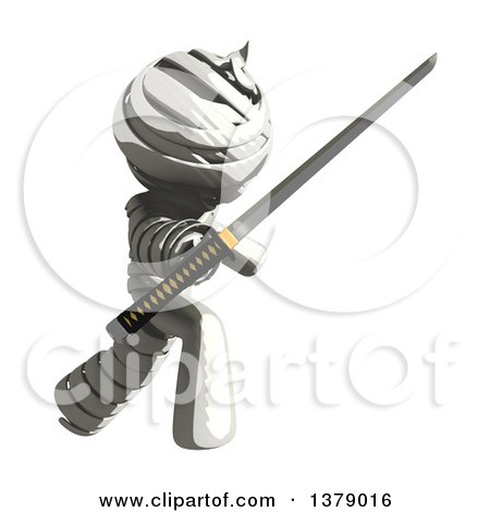 Clipart of a Fully Bandaged Injury Victim or Mummy Holding a Sword - Royalty Free Illustration by Leo Blanchette