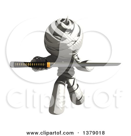 Clipart of a Fully Bandaged Injury Victim or Mummy Holding a Sword - Royalty Free Illustration by Leo Blanchette