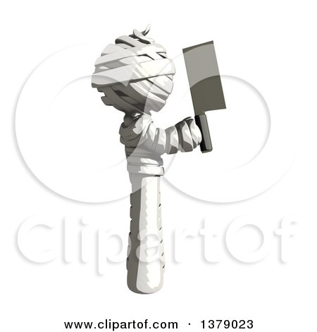 Clipart of a Fully Bandaged Injury Victim or Mummy Holding a Cleaver Knife - Royalty Free Illustration by Leo Blanchette
