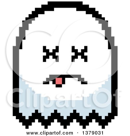 Clipart of a Dead Ghost in 8 Bit Style - Royalty Free Vector Illustration by Cory Thoman
