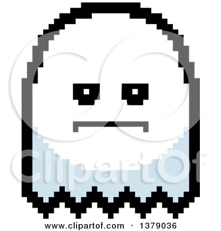 Clipart of a Serious Ghost in 8 Bit Style - Royalty Free Vector Illustration by Cory Thoman