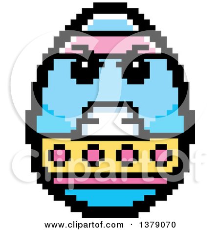 Clipart of a Mad Easter Egg Character in 8 Bit Style - Royalty Free Vector Illustration by Cory Thoman