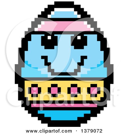 Clipart of a Happy Easter Egg Character in 8 Bit Style - Royalty Free Vector Illustration by Cory Thoman